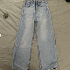 american eagle straight leg light wash jeans